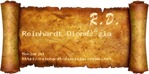 Reinhardt Dionízia névjegykártya